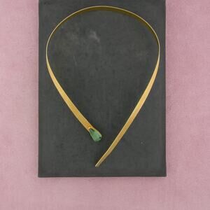 sterling silver gold plate vintage aquamarine collar necklace size 15in